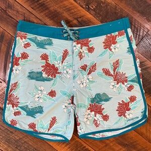 Patagonia Wavefarer Floral Boardshorts Men’s Size 36 Surf Swim Trunks Quick-Dry